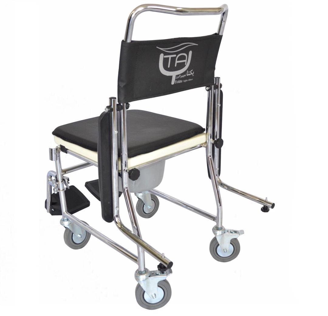 ویلچر حمامی چهار چرخ کوچک یکتا تجهیز البرز | سبک، ضدزنگ و مناسب سرویس بهداشتی - Image 3